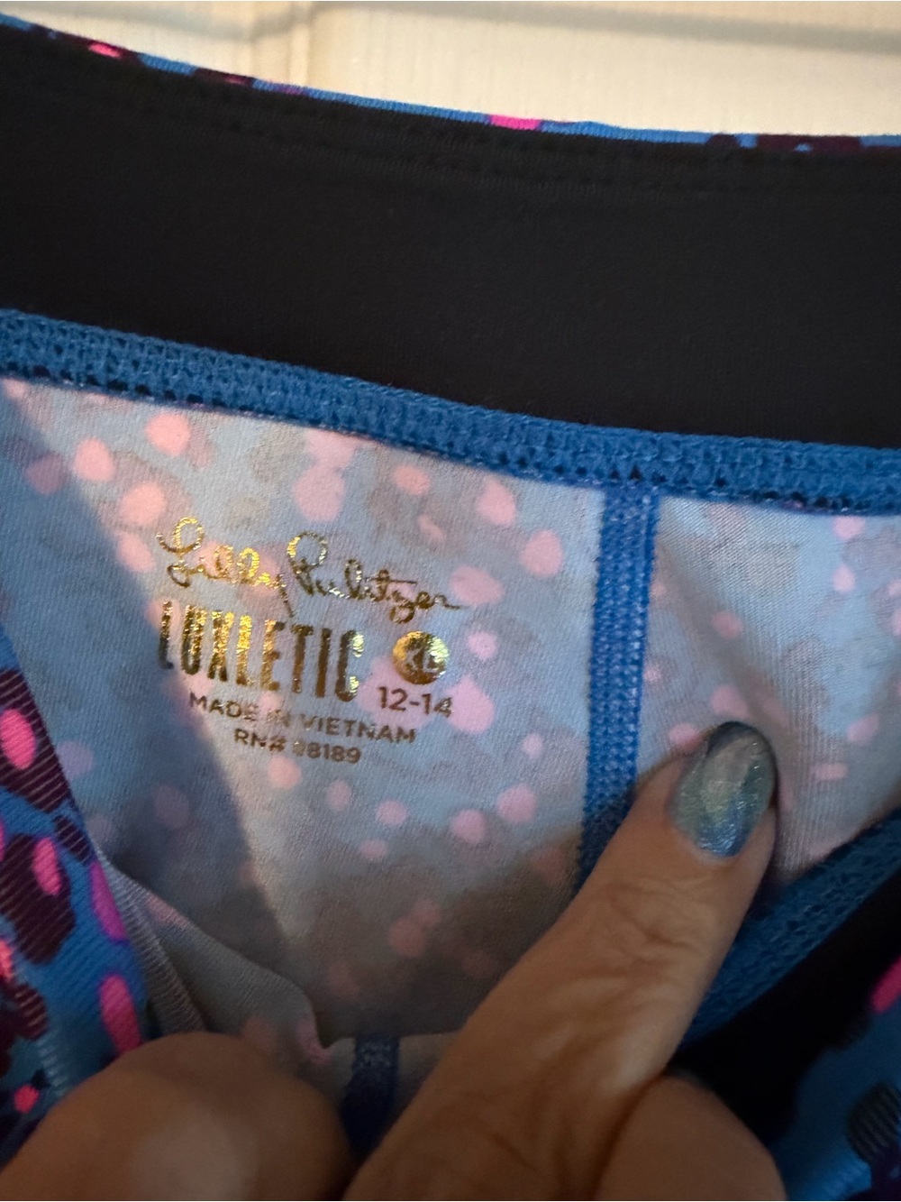 Lilly Pulitzer Blue & Pink Printed Girls' Leggings - Picture 3 of 3